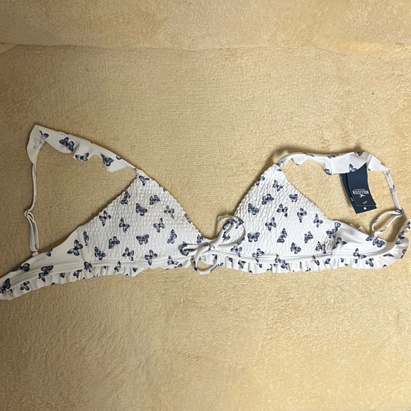 Hollister White with Blue Butterflies Bikini Top - Picture 2 of 6